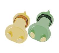 HORIALENCE 2pcs Cartoon Duck Wall Hooks Multi Functional Decorative Hangers for Clothes Hats Bags Key Storage Easy No Drill Installation Bathroom Household Use Yellow Green