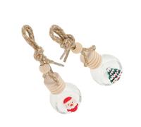 HORIALENCE 2pcs Christmas Car Air Freshener Diffuser Bottles Refillable Essential Oil Hanging Ornaments Cartoon Santa Claus Christmas Tree Design for Festive Car Decor