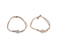 HORIALENCE 2pcs Couples Bracelet - Romantic Long Distance Connection Bracelet for Partner - Adjustable Braided Rope for Anniversary, Birthday