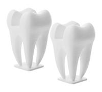 HORIALENCE 2pcs Dental Office Business Card Holder - Decorative Tooth Shaped Stands - Name Card Organizer for Clinic Reception Tabletop Decor