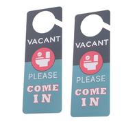 HORIALENCE 2pcs Double Sided Door Hanger Sign for Washroom Fun Design Toilet Indicator Use Do Not Disturb Messages PVC Restroom Sign for Home Office Hotel