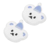 HORIALENCE 2pcs Embroidery Patches Adhesive Animal Patches Cartoon Cute Felt Stickers Three-Dimensional Bear Rabbit Design for Notebooks and Jeans DIY Clothing Decoration