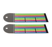 HORIALENCE 2pcs Fluorescent Notebook Tabs Sticky and Reusable Pet Page Markers Highlighter Strips for Books Office and School Use