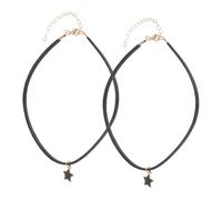 HORIALENCE 2pcs Goth Jewelry Star Choker Necklace Harajuku Punk Choker Leather Collar Necklace Name for Gothic Fashion