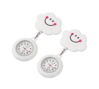 HORIALENCE 2pcs Hanging Nurse Watch Retractable Silicone Cloud Pocket Watch