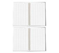 HORIALENCE 2pcs Income and Expense Ledger Book with Twin-Wire Binding - Horizontal Grid Accounting Notebook for Small Business and Home Budget Management - Expense Tracker and Bookkeeping