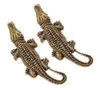 HORIALENCE 2pcs Metal Alligator Beads Brass Charm Keychain Pendant Bag Ornament Lightweight Creative Animal Shape Multi-purpose Accessories for Everyday Use