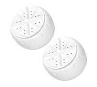 HORIALENCE 2pcs Mini USB Ultrasonic Washing Machine Portable Automatic Washer with Bottom Suction Cup for Travel Apartment and Rv Use Efficient Deep Cleaning for Clothes and Underwear
