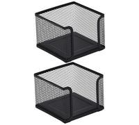 HORIALENCE 2Pcs Modern Metal Memo Paper Holder for Desk Organization Multi Functional Notepad and Paperclip Storage Box Open Design for Easy Access to Notes and Small Office Supplies