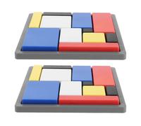 HORIALENCE 2pcs Montessori Logic Puzzle for 88 Challenges with Geometric Shape Puzzle Pieces and Chunkier Abs Blocks Pattern Identification and Spatial Reasoning Enhancement Educational Game