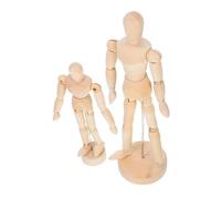 HORIALENCE 2pcs Poseable Wooden Mannequin with Joints for Dynamic Gesture Drawing Hand Carved Human Figure Models DIY Painting Art Aid for Beginners and Advanced Artists