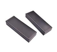 HORIALENCE 2pcs PU Leather Pen Box Black Portable Stationery Case Easy Open Closure Business Partners and Friends