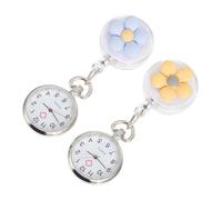 HORIALENCE 2Pcs Retractable Nurse Watch Pocket Watch with Quartz Movement Large Arabic Dial for Healthcare Professionals