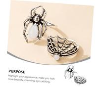 HORIALENCE 2Pcs Retro Punk Style Metal Alloy Spider Web Rings Vintage Gothic Jewelry for Women and Men Eye-catching Statement Accessories for Daily Wear and Parties
