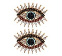 HORIALENCE 2PCS Rhinestone Evil Eye Brooch - Vintage Devil's Eye Charms Prosperity Lapel Pin - Lucky Amulet Badge Jewelry Women Clothing Backpack Jacket Hat Decoration