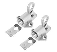 HORIALENCE 2pcs Self-Closing Latches: Automatic Spring Latch, Foot-Operated Positioning Door Bolt, Zinc Alloy Barrel Lock for Gate, Door, Window, Cabinet, Garden, Sheds, with Screws