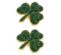 HORIALENCE 2pcs St Patrick's Day Lapel Pin Irish Green Leaves Enamel Brooch Shamrock Clover Jewelry for Holiday Celebrations on Clothing Hat Scarf