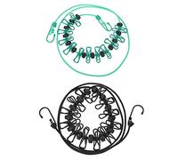 HORIALENCE 2pcs Telescopic Clothesline for Outdoor Use with Non-slip Rubber Material and Windproof Fixed Clips, Easy to Gather Clothes Drying Rope Suitable for Garden Or Camping Random Color