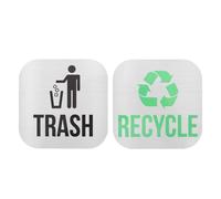 HORIALENCE 2pcs Trash & Recycling Bin Labels - Recycle and Trash Logo Symbol Magnetic Decal for Cans Garbage Containers & Dustbin Bins - Home, Apartment, School