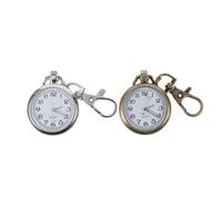 HORIALENCE 2pcs Vintage Quartz Nurses Watch Pocket Watch Keychain Alloy Pocket Keychain Pendant for Students and Doctors for Hospital Use