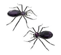 HORIALENCE 2pcs Vintage Rhinestone Spider Brooch Alloy Lapel Pins for Clothing and Accessories Bling for Suits Hats Bags Sweaters and Stylish Jewelry for Spider Enthusiasts