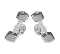 HORIALENCE 2pcs Zinc Alloy Cartoon Dumbbell Pins Fitness Brooches for Backpacks Students Motivational Lapel Badges Lightweight Accessories for Personal Expression