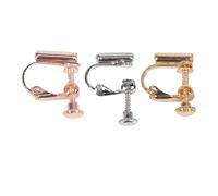 HORIALENCE 3 Pairs Adjustable Screw Non Piercing Ear Clips DIY Earclip Converter for No Hole Earrings, Suitable for Sensitive Ears and Daily Wear Random Color Random Color