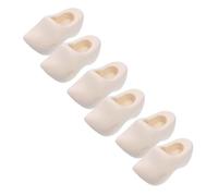HORIALENCE 3 Pairs Miniature Wooden Shoes Unfinished Dutch Clogs for Dollhouse Decor Creative Mini House Accessories DIY Crafting and Painting Lightweight and