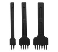 HORIALENCE 3pcs Leather Hole Punching Tool Set Black High-carbon Steel DIY Leathercraft Hand Tool with 5mm Hole Spacing and Standard Tooth Pitch, Easy to Operate for Handmade Leather Projects