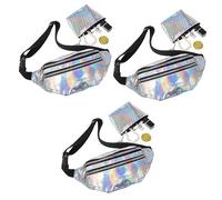 HORIALENCE 3sets Women Belt Bag Fish Scale Wallet Fanny Pack for Women Sports Waist Bag Crossbody Hobo Leather Easy Closure Festival Party Style