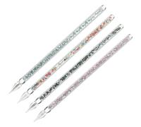 HORIALENCE 4-Piece Crystal Dip Pen Set Glass Writing Pens Colorful Night Sky Pattern Multi-Function Glass Dip for Calligraphy and Art for Students and Artists