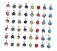 HORIALENCE 48pcs DIY Pendant Mixed Color Crystal Hanging Ornaments for Jewelry Making Handmade Accessories for Necklaces Bracelets and Keychains