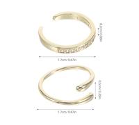 HORIALENCE 4pcs Adjustable Women's Toe Rings Set Open Plated Rhinestone Smooth Teardrop Design Lightweight Breathable Foot Jewelry for Summer Beach Vacation