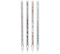 HORIALENCE 4pcs Glass Dip Pen Set Crystal Ink Pens Colorful Crystal Glass Calligraphy Multi-function Writing and Drawing for Artistic Use