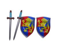 HORIALENCE 4pcs Inflatable Knight Set for PVC Blow Up Cosplay Accessories with Rounded Edges Safe Medieval Party Favors for Birthday and Family Fun