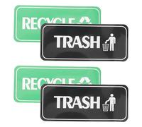 HORIALENCE 4pcs Recycling Stickers for Trash Can: Trash Recycle Magnets - Reusable Magnetic Recycle Bin Stickers Garbage Sorting Decals for Indoor Outdoor