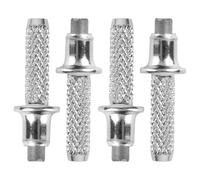 HORIALENCE 4pcs Replaceable Tungsten Steel Hiking Stick Metal Tips Secure Fit and Versatile Compatibility, Silver Hiking Pole Tip Protectors for Outdoor Walking and Trekking