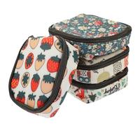 HORIALENCE 4pcs Small Make up Bag Portable Cosmetic Storage Bag Multi-Purpose Compact Cotton Cloth Coated for School Use