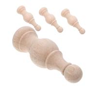 HORIALENCE 4pcs Unfinished Wood Finials, Decorative Wood Finials, Khaki, Effortless Installation, for Flagpole and Porch Handrail, Home Projects and DIY Crafts