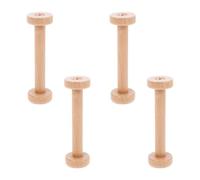 HORIALENCE 4pcs Wooden Yarn Spool Large Yarn Bobbins Wire Spool Natural Rustic Brown Lightweight for Home Crafts