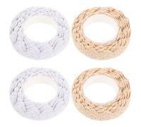HORIALENCE 4rolls Self-Adhesive Cotton Lace Tape Trim for DIY Crafting Wedding Crafts Ribbon Masking Lace Stickers for Scrapbooks Cards Wrapping Beige and White Decorative Washi Ribbon