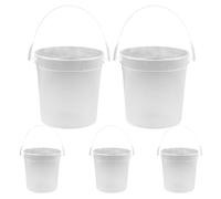 HORIALENCE 5-piece Open Bucket Set, Transparent Pp Cup Without Lid for Washing Brushes for Students, Beach Container for Storing Children's Toys, 14x14x12.1 Cm