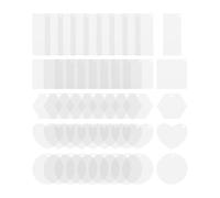 HORIALENCE 50pcs Acrylic Keychain Blanks with Four, Six Sides, Circle and Heart Shapes for DIY Sublimation Crafting, Acrylic Blanks Bulk for Key Rings and Name Tags