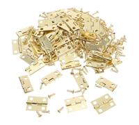 HORIALENCE 50pcs Small Hinges for Crafts: 19mmx15mm Mini Hinges with 200 Screws for Jewelry Boxes DIY Projects & Miniature Furniture - with Portable Storage Box