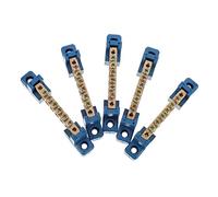 HORIALENCE 5pcs Brass Terminal Block Positions Grounding Bus Bar for Distribution Boxes Durable Screw Terminals High Strength Corrosion Resistant Efficient Wiring
