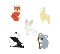 HORIALENCE 5Pcs Cute Animal Pattern Badges Cartoon Breastpins for Clothing Ornaments Lightweight Pins for Parties Weddings and Everyday Wear Adorable Fox Panda Rabbit Designs