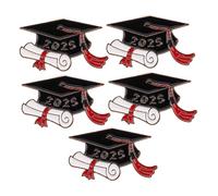HORIALENCE 5pcs Graduation Cap Brooch Pins Solid Metal Enamel Lapel Badges for High School College Teachers Students Minimalist Academic Design Secure Attachment Graduation Season Accessories