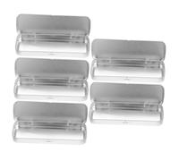 HORIALENCE 5Pcs Metal Pencil Case Frosted Iron Pen Box Rectangular Single Layer Stationery Container for Students Silver