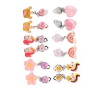 HORIALENCE 6 Pairs Cute Clip Earrings Non Pierced Jewelry for Fun Cartoon Designs for Dress Up Parties and Everyday Use Inspiring Creativity and Style