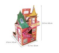 HORIALENCE 60cm Foldable Paper Villa Model for Ancestor Worship, Sacrificial Paper House Burning Offering, Traditional Ghost House for Qingming Festival Rituals